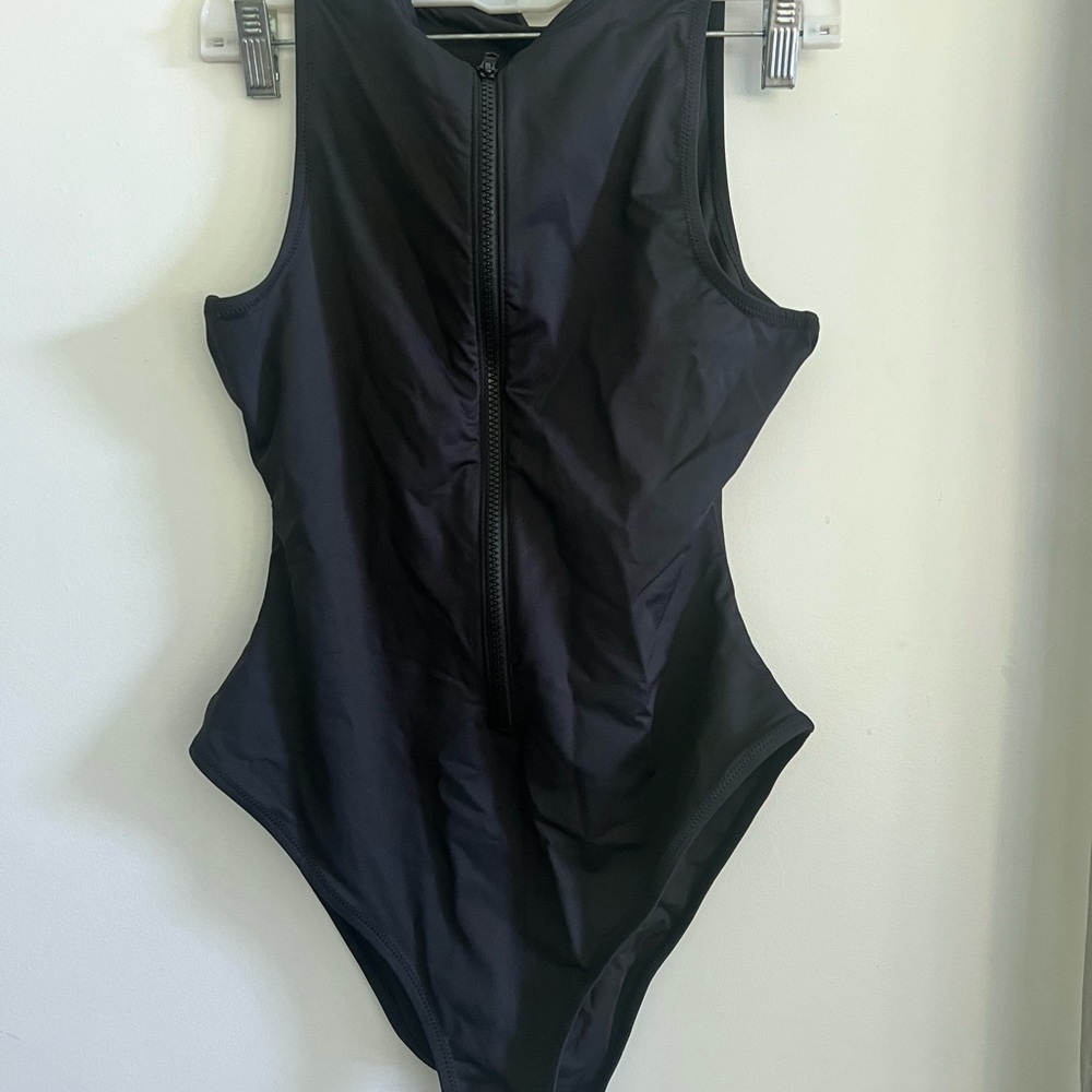 Black Zip-Front Skims body suit swimsuit